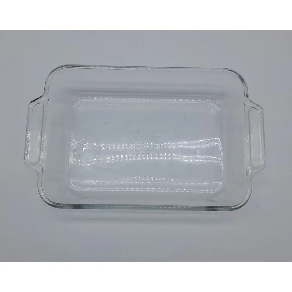 Vtg Anchor Hocking 2 Qt Glass Ovenware Casserole Baking Dish 8x11.5x2 With Lid